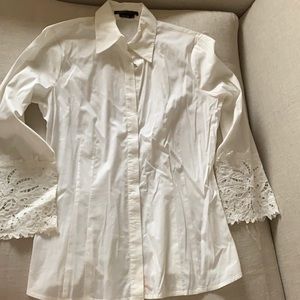 BCBG White Lace Shirt